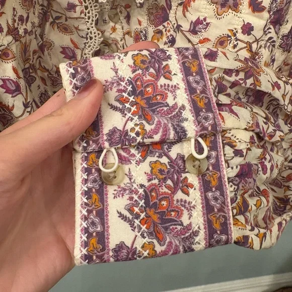 Sezane alexiana nausica quilted ruffle blouse - Picture 7 of 13